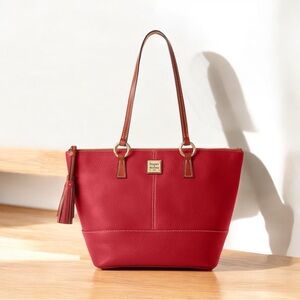 Dooney & Bourke Red and Brown Tote Bag